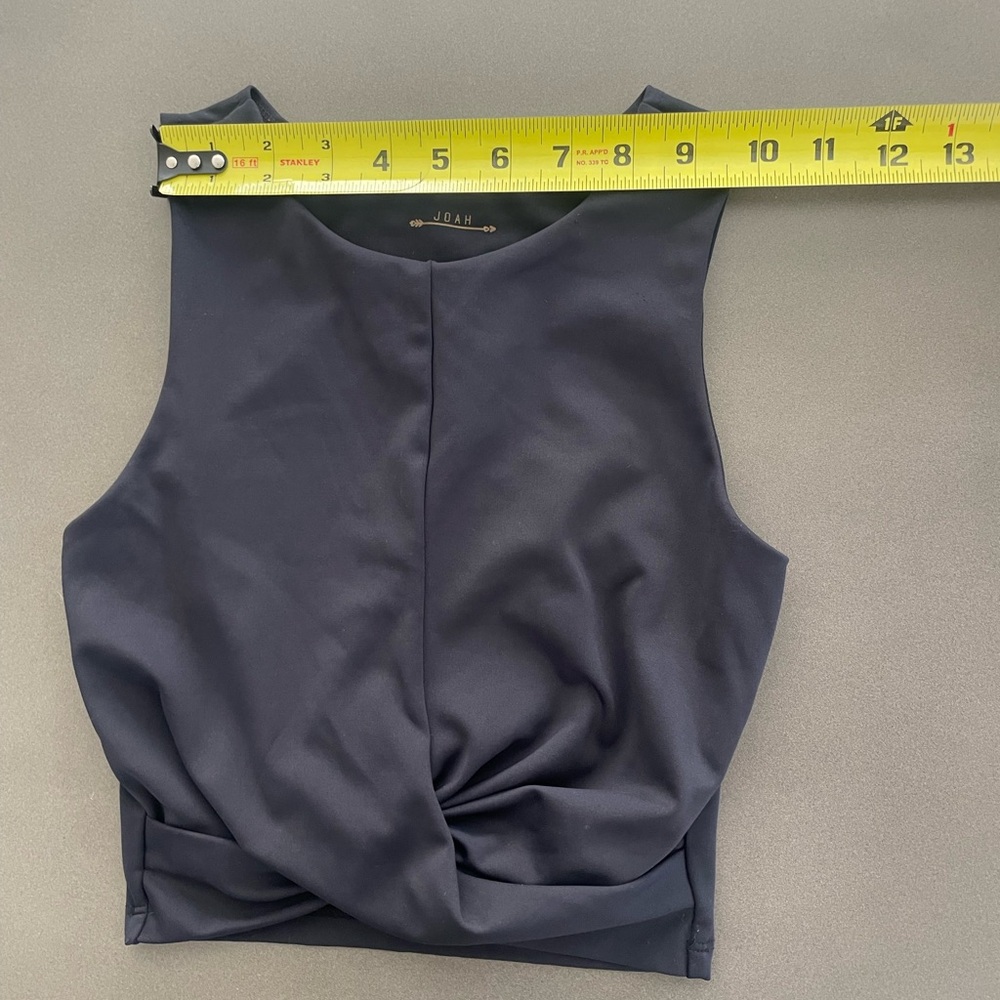 Joah Brown Black Front Twist Tank Top